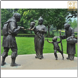 園林人物銅雕塑
