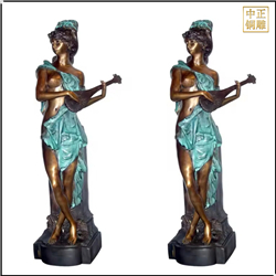 彈琴性感美女雕塑